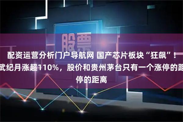 配资运营分析门户导航网 国产芯片板块“狂飙”！寒武纪月涨超110%，股价和贵州茅台只有一个涨停的距离